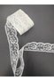 Lycra Free Nylon Lace Guipure Width 3 cm Length 10 Meters White Glitter Edge Lace - 5