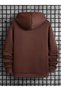 Unisex Brown 1% Battery Printed 3 Thread Hooded Hoodie Sweatshirt - 2
