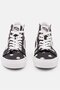 Women High Cut Lace Up Skate Shoes, Black Combo - 3