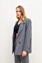 Women's Striped Blazer Jacket Carrot Pants Suit - 4