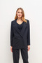 Women's Striped Blazer Jacket Carrot Pants Suit - 3