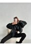 Women's Faux Leather Wide Sleeve Biker Jacket - 2
