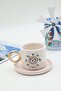 Big Evil Eye Bead Patterned 24k Gold Detailed 170 ml Turkish Coffee Cup and Saucer - 3