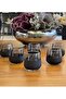 Set of 6 Bottom Black Top Smoke Coffee-Glass Side Water Glass, For Dowry, Gift
