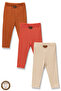 3-Piece Baby Kids Tights Set Cream-Chocolate-Tile