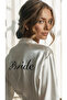 Bride Dressing Gown Embroidered Satin Bridal Dressing Gown - 3