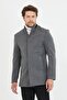 Men's Gray New Season Short Cashmere Coat - 5