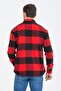 Men's Red Black Plaid Oversize Long Sleeve Checked Thick Fabric Lumberjack Shirt - 8