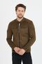 Men's Khaki Seasonal Slim Fit Suede Jacket & Coat - 5