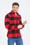 Men's Red Black Plaid Oversize Long Sleeve Checked Thick Fabric Lumberjack Shirt - 6