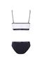 Women's White & Navy Blue Polka Dot Lycra Cotton Bustier Slip Set - 6