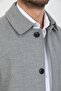Men's Light Gray Slim Fit Long Wool Blend Stitched Shirt Collar Coat&Coat - 6