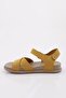 P31 Women's Cross Strap Sandals Genuine Leather Yellow Nubuck - 3
