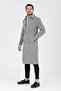 Men's Light Gray Slim Fit Long Wool Blend Stitched Shirt Collar Coat&Coat - 2