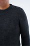 Large Size Men's Anthracite Thessaloniki Knitted Crew Neck Knitwear Wool Sweater Trist-2116 - 5