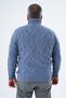 Big Size Men's Indigo Turtleneck Rice Hair Braided Wool Knitwear Knitted Sweater Trist-2118 - 3