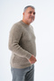 Large Size Men's Mink Thessaloniki Knitted Crew Neck Knitwear Wool Sweater Trist-2116 - 2