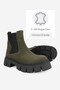 Women's Green Suede Genuine Natural Leather Thick Heel Chelsea Boots & Booties - 3