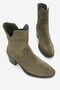 Women's Green Suede Genuine Natural Leather Thick-Heeled Boots & Booties - 2