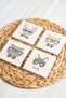 Printed Natural Stone Coasters Set of 4 10x10x1 Cm - Cat Printed Coasters