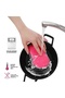 Stockpot w/ Glass Lid 5.7L, Non Stick Marble Coating Aluminum Stockpot 28x13.5cm (Black) - 4