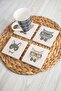 Printed Natural Stone Coasters Set of 4 10x10x1 Cm - Cat Printed Coasters - 2