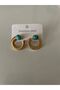 Blue Stone Gold Snake Steel Earrings
