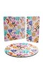 Glass Serving Plate Set of 3, Mixed Colors, Spring Colors - 2