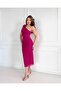 Single Sleeve Tulle Dress - Design Lined and Rose Detailed - 2