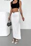 White Slit Midi Skirt