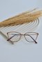 Gold Gold Burgundy Cat Eye Unisex Women's Men's Transparent Blue Light Protection Filtered Blue Block Glasses