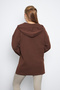 Women's V-Neck Hooded Oversize Sweatshirt with Kangaroo Pocket - 8