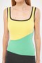 Women's Midi Dress - Square Collar, Slit, Block Sleeveless - 6