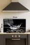 Glass Stove Protector - Wavy Water Drop, for Kitchen Built-In and Countertop, with Tempered and Rod - 2