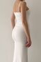 Groplu Strappy Skirt with Flounces Premium Long Dress - 3