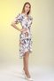 Women's Floral Print Double-breasted Dress with Balloon Sleeves - 4