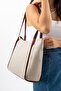 Burgundy Detailed Canvas Shoulder Bag with Strap
