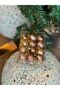 Imported New Year's Luxury 24-Piece Mini Brown Matte Metal Shiny Mixed Mini Pine Tree Ball Decoration Set - 5