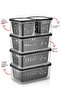 15 Piece Transparent Fresh Refrigerator Storage Set with Strainer - 2
