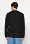 Siyah Oversize Couple/Çift Bisiklet Yaka Düz Triko Kazak TMNAW23KZ00189 - 8