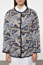 Lacivert Dokulu Oversize Mevsimlik Bomber Ceket TCTAW25CK00001