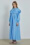 Baby Blue Embroidery Dress - Stripe Detailed - 5