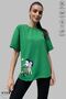 Unisex Crew Neck Motor Double Printed Cotton Oversize Short Sleeve T-Shirt