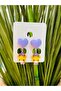 Purple Heart Giraffe Clip Children's Earrings - Non-Perforated Stud Earrings - 2