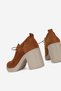 Women's Tan Suede Genuine Natural Leather 36-41 Size Heel-Headed Oxford Shoes - 4