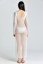 2529 Mesh Ecru Dress - 2