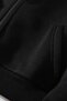 Black Crop Cardigan - Streetwear, Zippered, Long Sleeve - 4