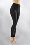 Women's Black Combed Elastane Plain Patternless High Waist Tights - 2