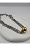 Multiple Chain Silver Gold Ball Steel Necklace - 8