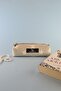 Design Cream Wide Pencil Case Pen Holder Makeup Bag Multi-Purpose Organizer